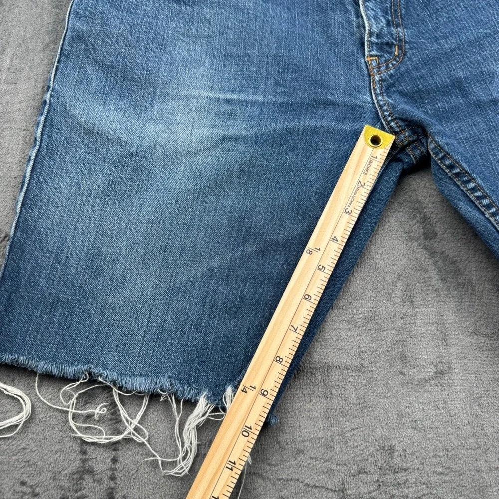 Arizona Jean Co Denim Shorts Mens 34 Raw Hem Cut Off Blue Good